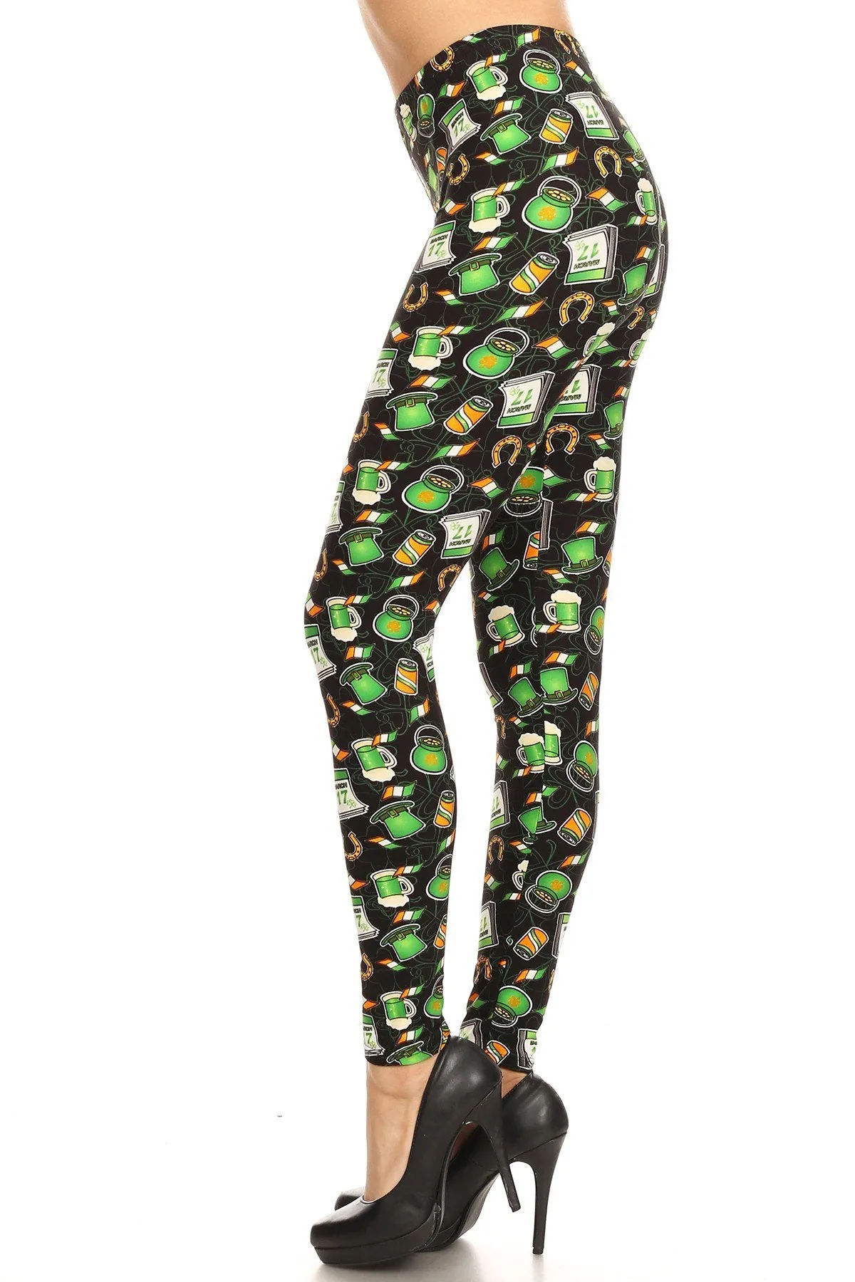 Women's Regular Saint Patrick's Day Theme Pattern Printed Leggings