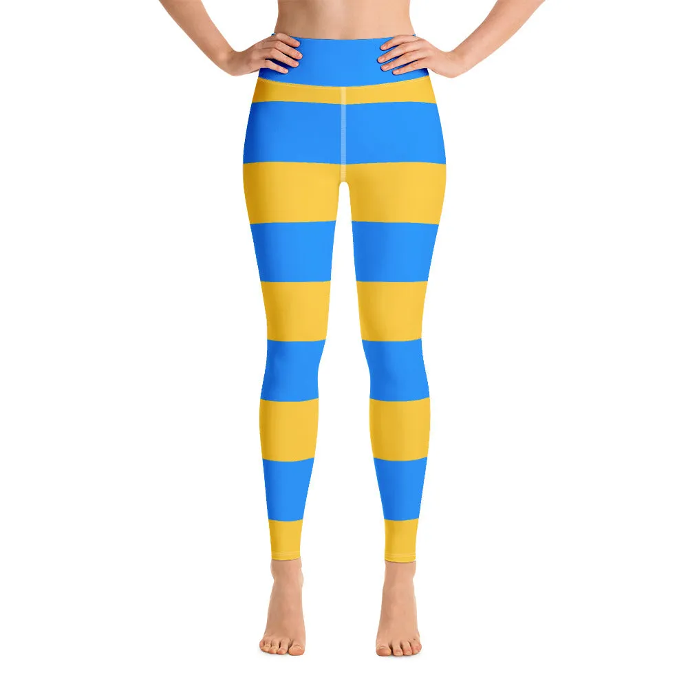 Yoga Leggings Blue and Gold