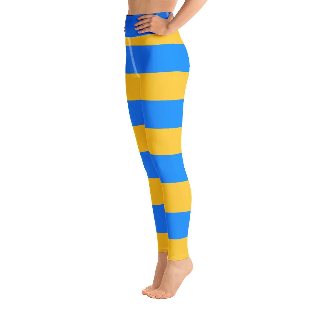 Yoga Leggings Blue and Gold