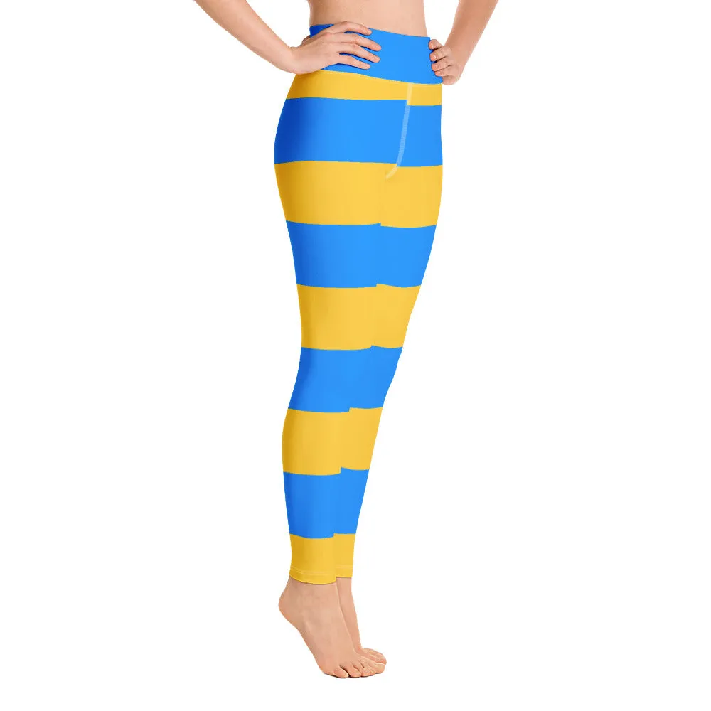 Yoga Leggings Blue and Gold