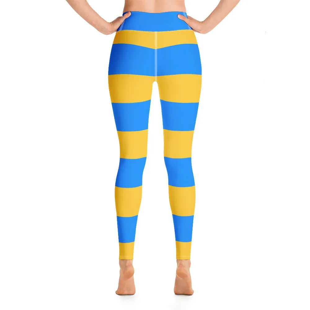 Yoga Leggings Blue and Gold