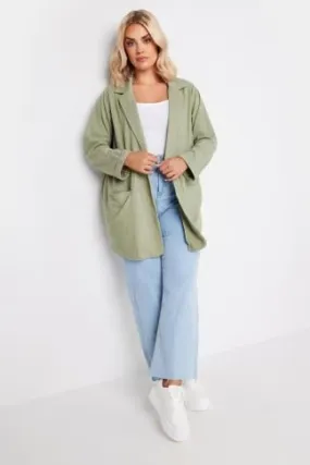 YOURS Curve Sage Green Textured Blazer