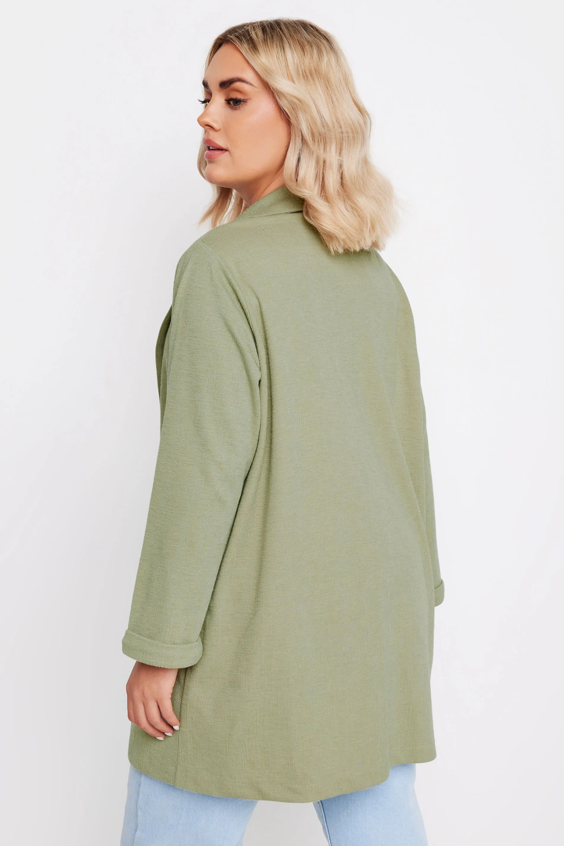 YOURS Curve Sage Green Textured Blazer