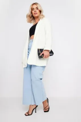 YOURS Curve White Textured Blazer